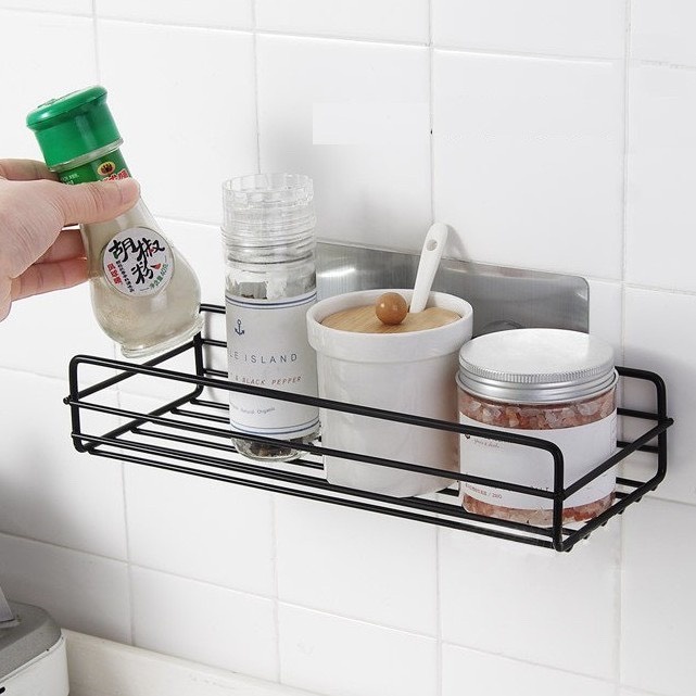 Kệ chữ nhật dán tường nhà tắm, kệ ngang dán tường để đồ đa năng KD100