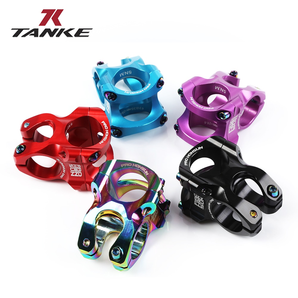 Pô tăng TANKE gắn ghi đông xe đạp siêu nhẹ 35mm CNC 31.8mm 0 độ nhiều màu