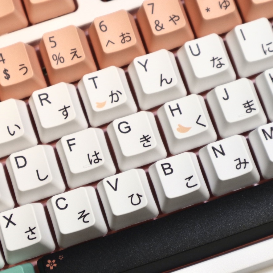 Bàn phím Okita Souji, 123 keycaps PBT keycaps OEM Cấu hình OEM Nhấp đúp vào Okita Souji keycap tiếng Nhật cho bàn phím cơ chơi game, bàn phím cơ