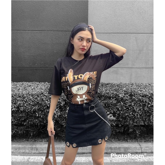 Áo Thun Tay Lỡ Unisex THỎ JAY màu ĐEN/TRẮNG/TAN 🧸/Nam nữ unisex/Áo phông cổ tròn form rộng Jaystoree