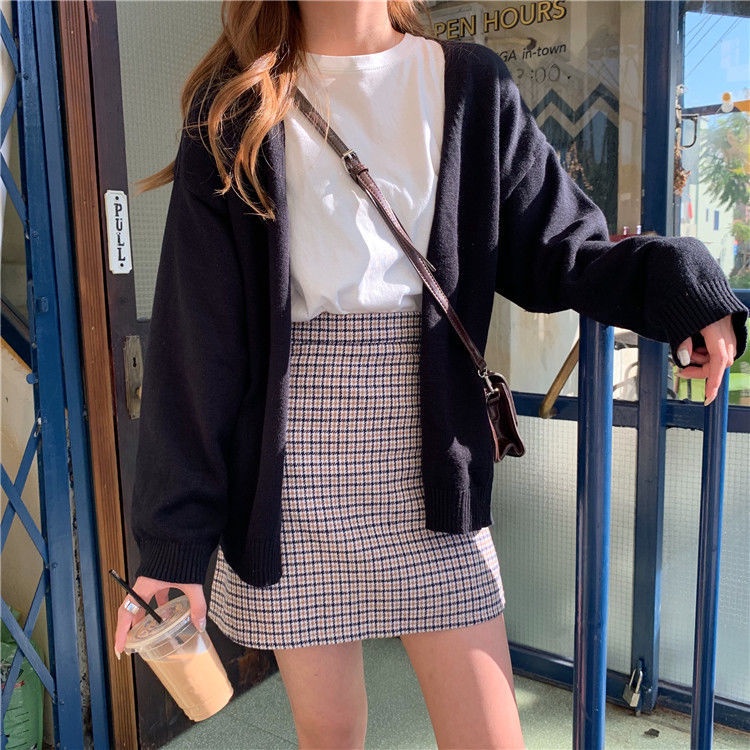 Áo khoác cardigan dệt kim dáng rộng phong cách Hàn Quốc thanh lịch thời trang  mới cho nữ