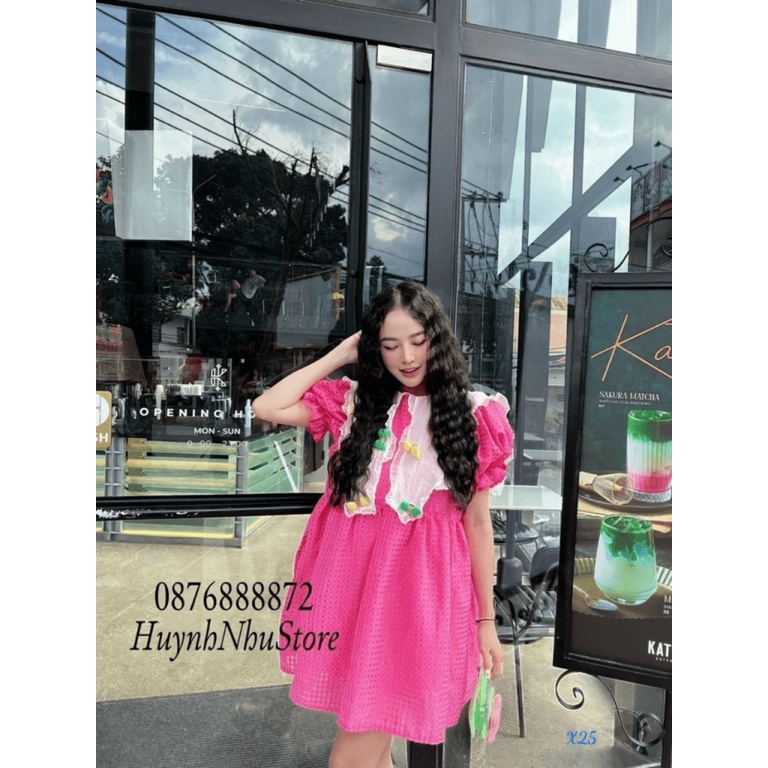 ĐẦM Ô VUÔNG GẮN NƠ FORM SIÊU ĐẸP CHO CHỊ EM UP Shop Valentina