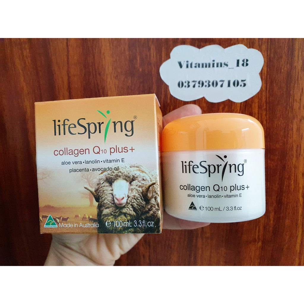 Kem nhau thai cừu LifeSpring Collagen Q10 Plus+ của Úc