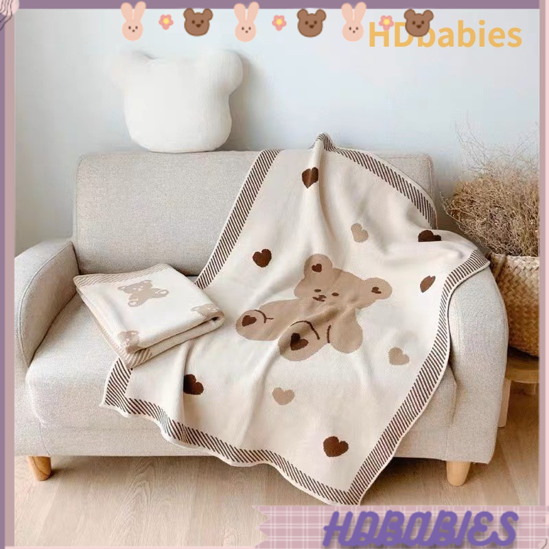 [Bán Nóng] Đa chức năng Hoạt hình dễ thương Chăn trẻ em dệt kim Bông di động sơ sinh mềm mại HDbabies