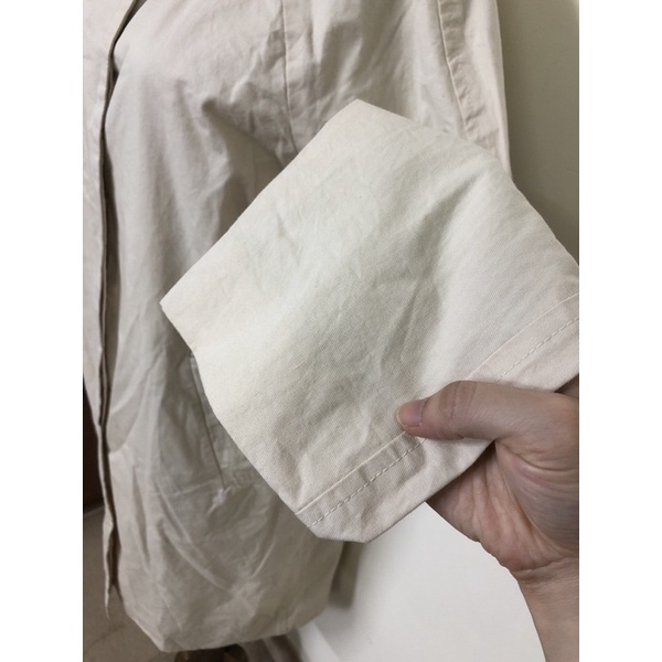 size M nam XL nu - áo khoác kako măngto kaki thô nam nữ màu be sáng mới đét form xuông 2hand | BigBuy360 - bigbuy360.vn