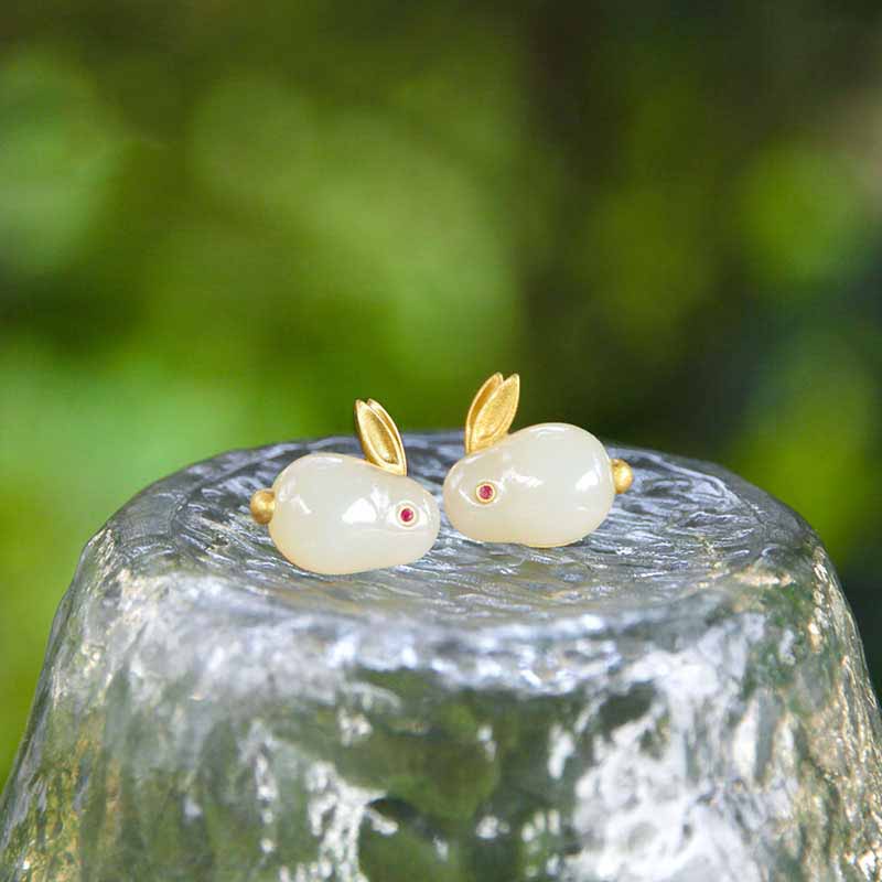 Khuyên Tai Hình Thỏ Năm Mới Đơn Giản Hợp Thời Trang