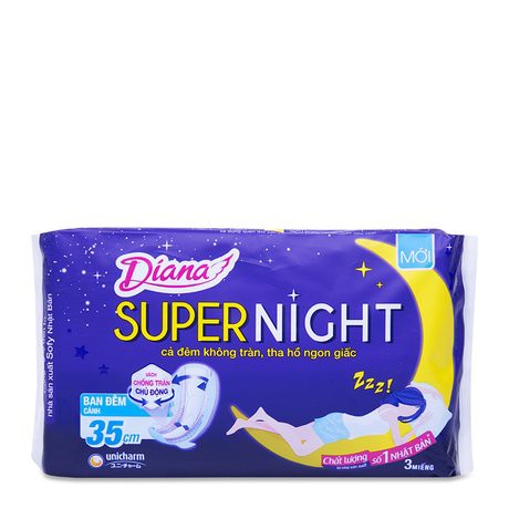 Combo 3 gói Băng vệ sinh Diana Sensi Cánh ban đêm 35cm( GIÁ BÌA 19.500/G)