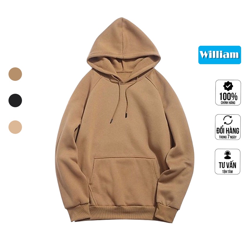 [FREESHIP_50K] Áo hoodie trơn nỉ PE Cacao giữ ấm tốt William - DS39