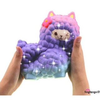 LNN-17*13cm Jumbo Sheep Squishy Cute Alpaca Galaxy Super Slow Rising Scented nice