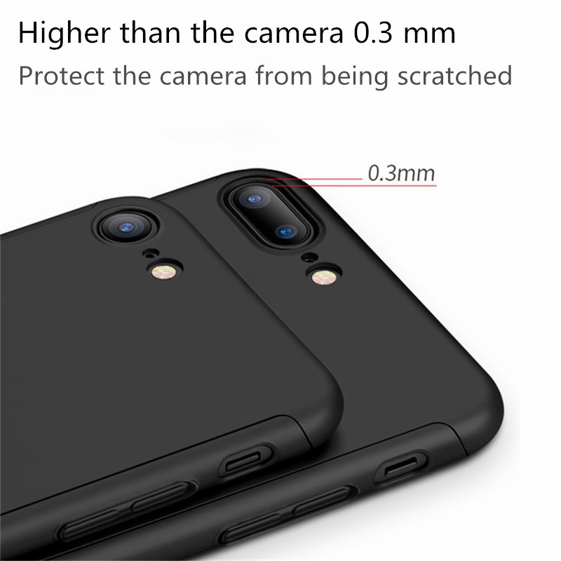 Ốp điện thoại siêu mỏng mặt kính cường lực bảo vệ 360 độ cho iPhone 6 6s Plus 7 8 Plus X XR XS Max iPhone 11 Pro Max
