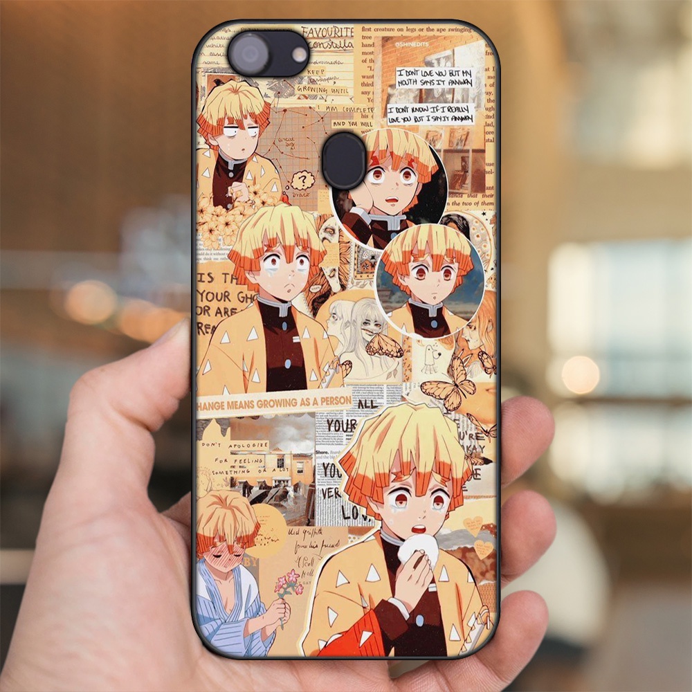 Ốp lưng Oppo F5, F5 Youth, F7 viền đen in hình Zenitsu Kimetsu no Yaiba