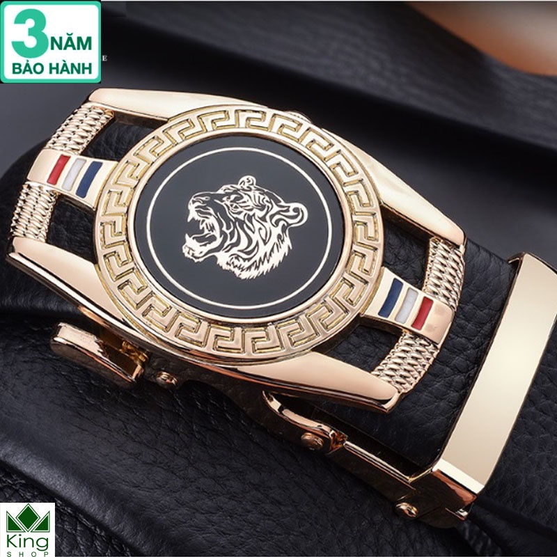 Thắt Lưng Dây Nịt Nam Da Bò 2 lớp Mặt Hổ Cao Cấp Bảo Hành 3 năm - Đồ Da Kingshop