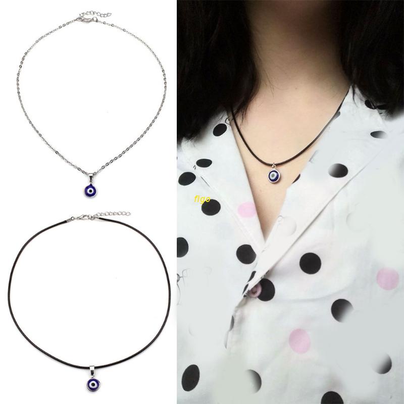 Vòng cổ Mặt Hình Mắt Quỷ Đính Đá Xanh Dương Phong Cách Thổ Nhĩ Kỳ Cho Nữ Sinh