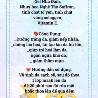 Mask yến tươi collagen
