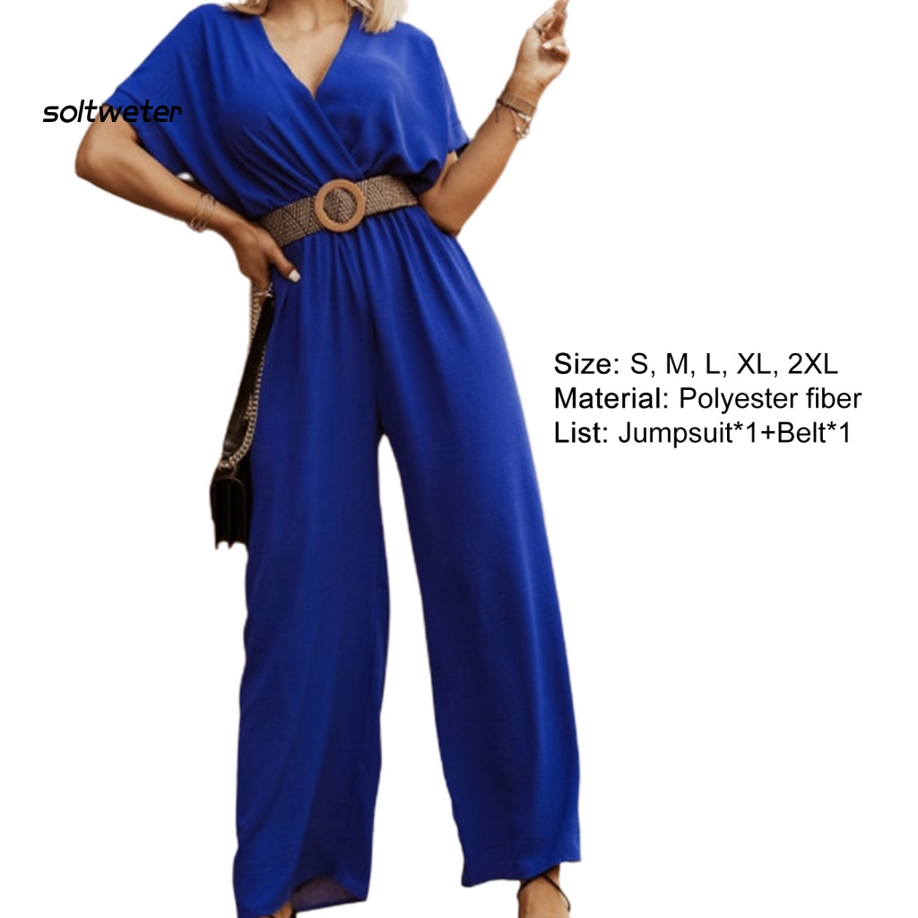 Bộ Áo Liền Quần Cổ Chữ V Khoét Sâu Xếp Ly Đáy Sâu Quyến Rũ Cho Nữ