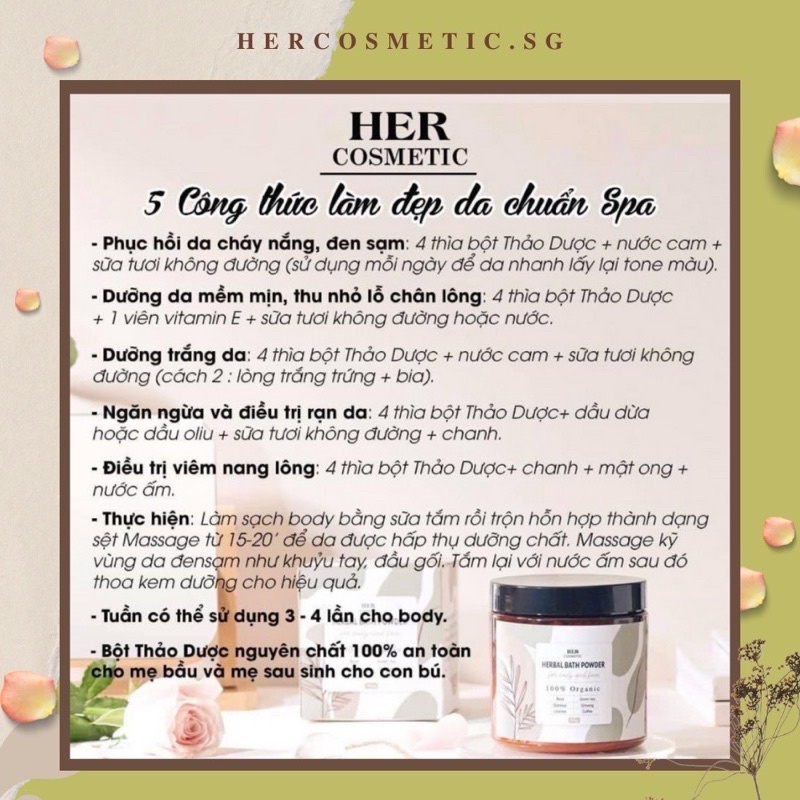 BỘT TẮM TRẮNG TOÀN THÂN CHUẨN SPA - HER COSMETIC | BigBuy360 - bigbuy360.vn