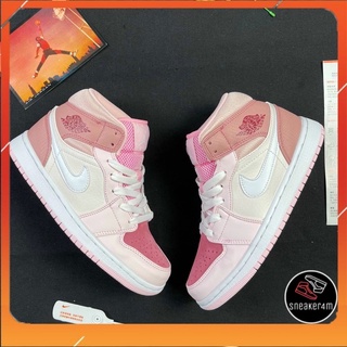 [sneaker4m] giày thể thao nữ jd hồng trắng cao cổ