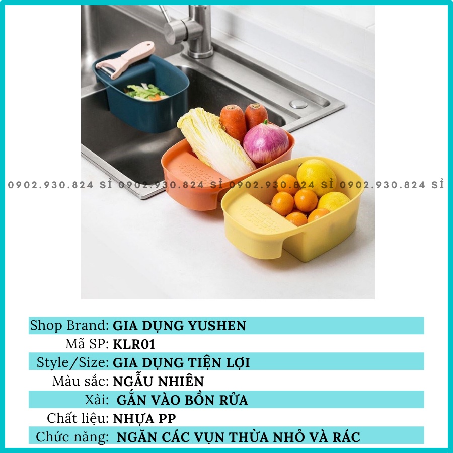 Khay treo-gác bồn, đựng đồ rửa chén bát có lưới lọc rác đa năng, tiện dụng Việt-Nhật hình bầu dục-GIA DỤNG YUSHEN KLR01