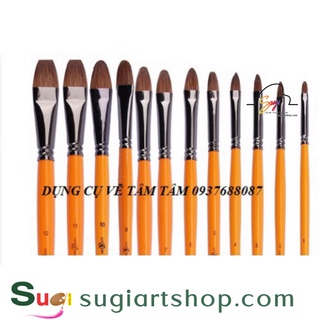 Cọ oval thân cam bán lẻ theo size [ Sugi Art Shop ]