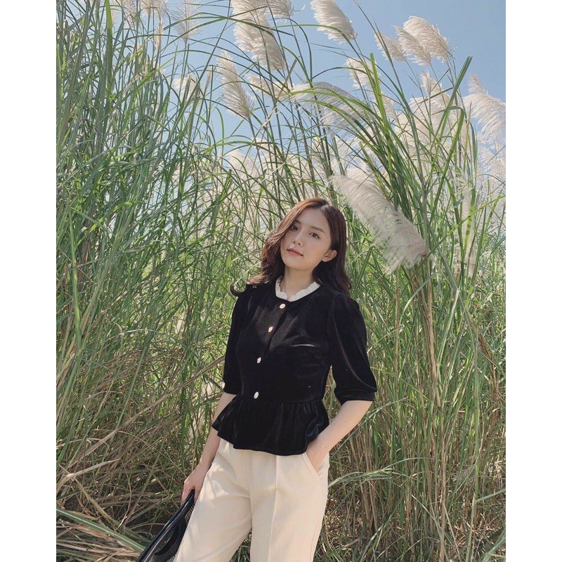 ÁO NHUNG PHỐI CỔ BÈO