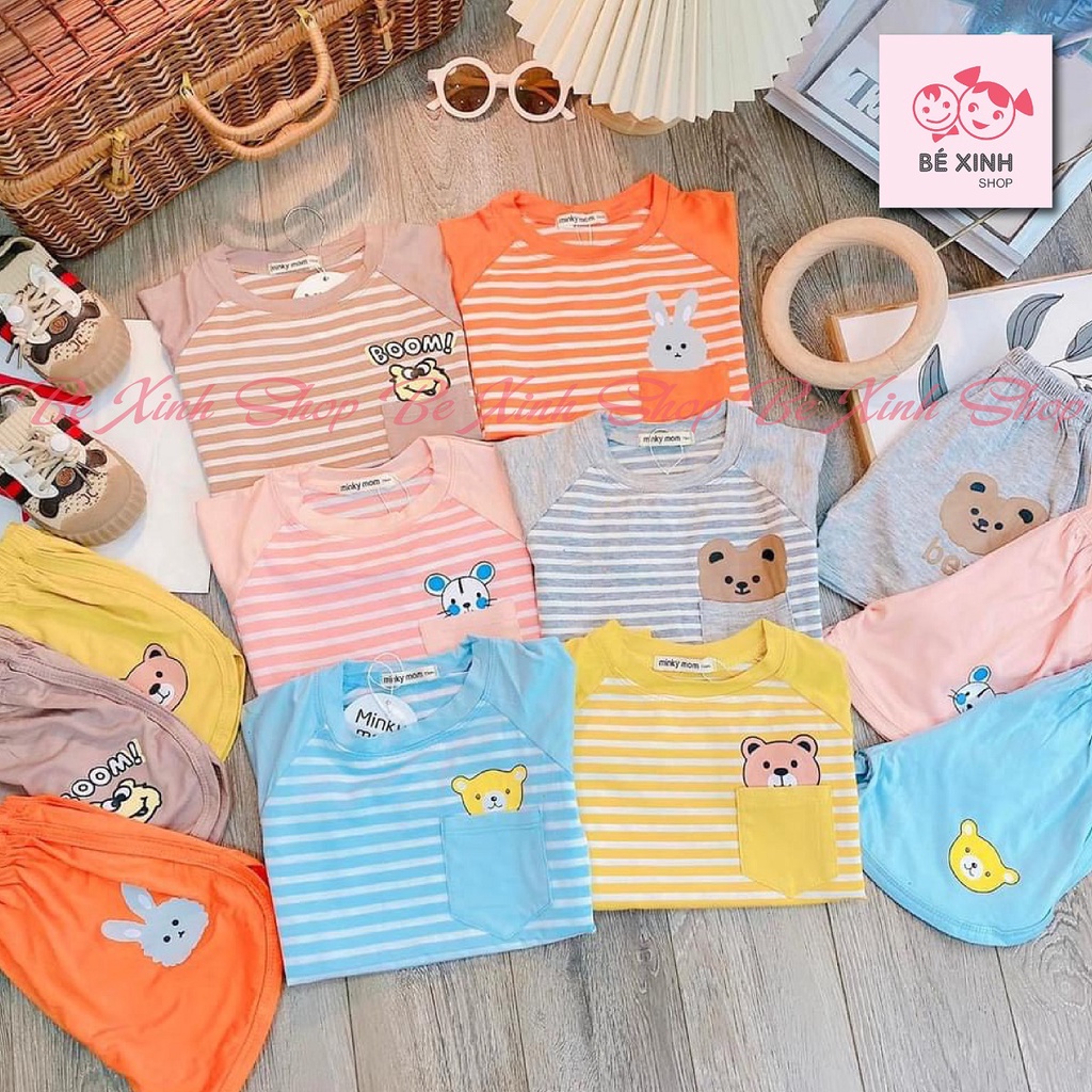 Quần áo trẻ em Đồ bộ minky mom cho bé trai bé gái mùa hè  Đồ bộ hè cho trẻ em bé trai gái thun lạnh SỌC_TÚI