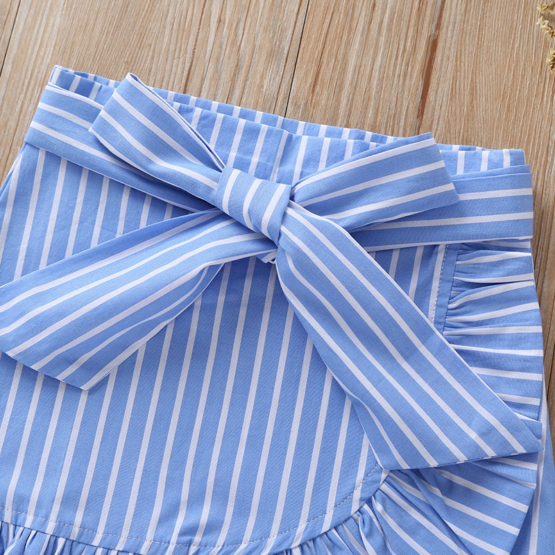 Chân Váy Ngắn Kẻ Sọc Chất Liệu Cotton Phong Cách Hàn Quốc mùa hè Cho Bé Gái 4-7 tuổi