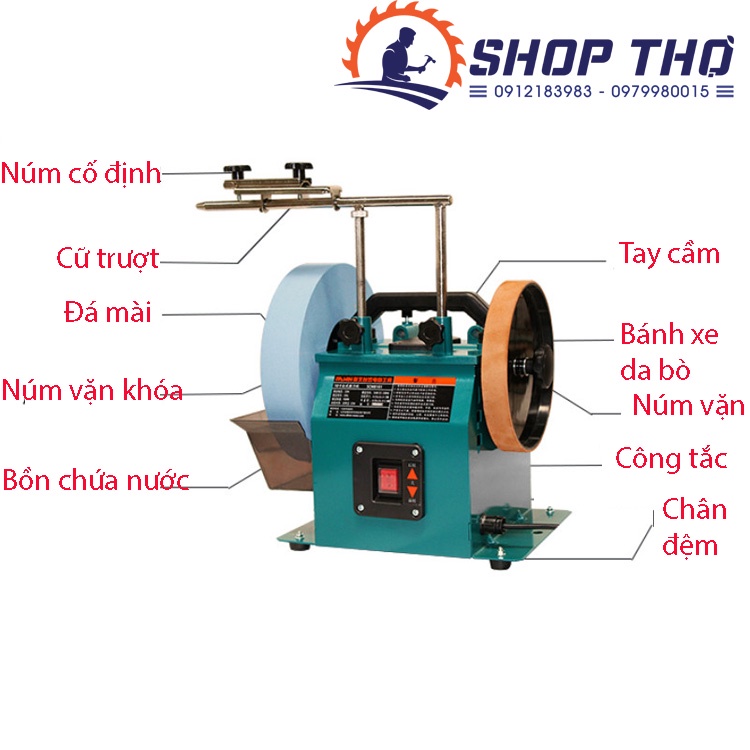 Bộ máy mài đá ướt ALLWIN SCM H8101, H8103 : Máy mài dao, mài dao bằng nước tốc độ thấp