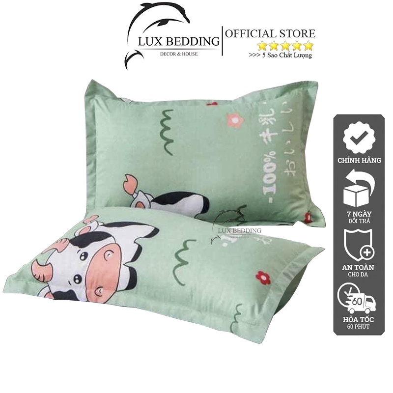 Vỏ gối nằm Cotton Poly 3D đơn giản, Áo gối 45x65cm nhiều mẫu lựa chọn thay thế, decor ga gối cho phòng ngủ - LuxBedding