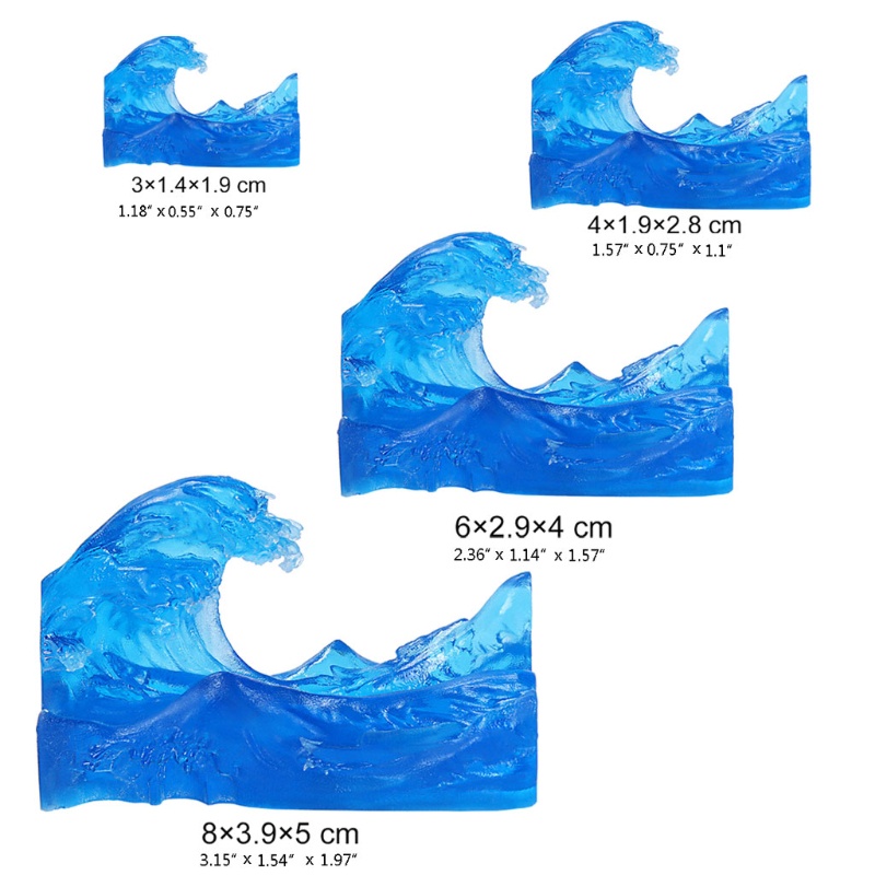 Sa Phụ Kiện Đồ trang trí Trang Trí 3D Bằng Pha Lê Epoxy Phong Cách Ukiyo Nhật Bản