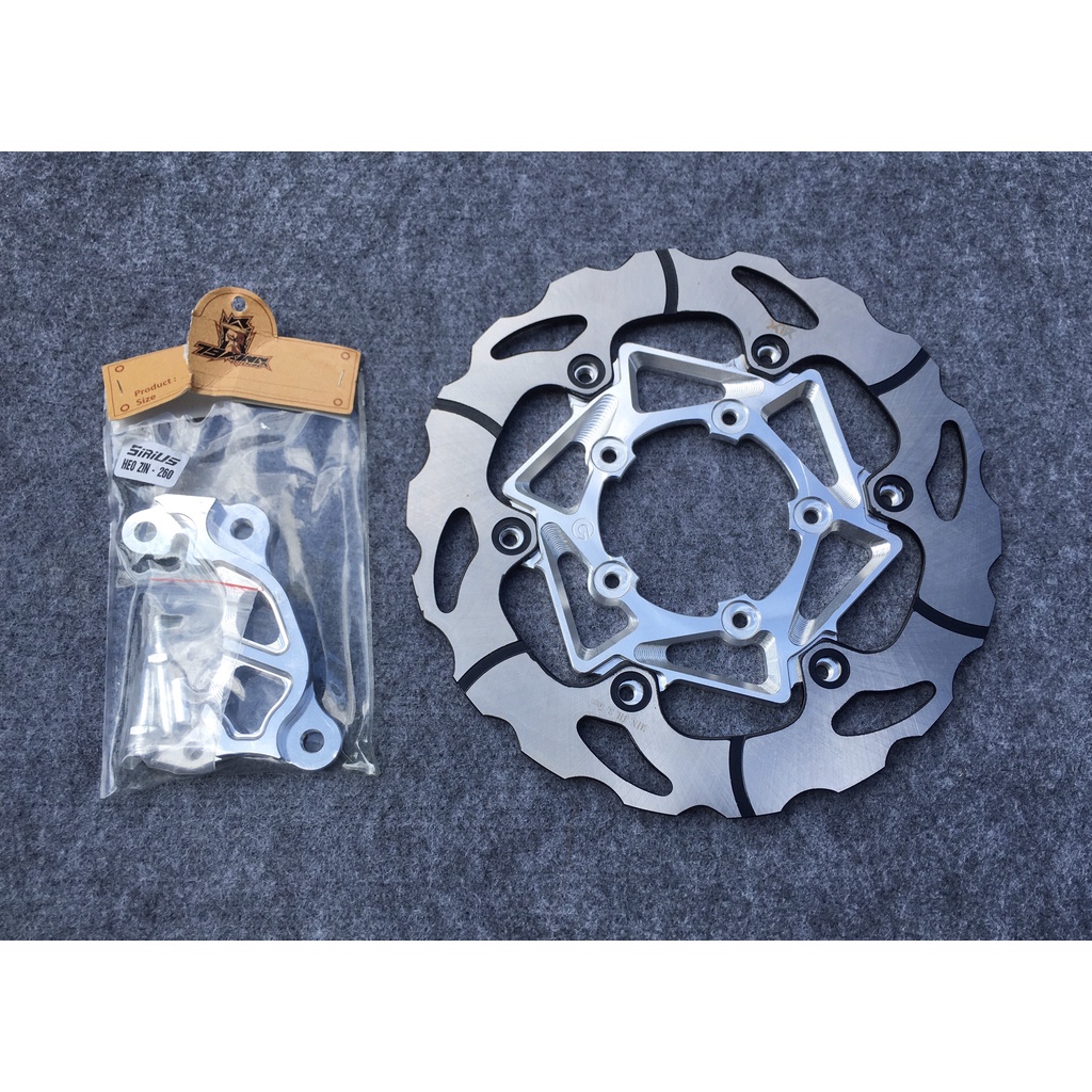ComBo Đĩa X1R 260 Luôn Lòng CNC 3D + Pát Đĩa Gắn Heo Zin dành cho Ex150 Sirius Vario 20182019