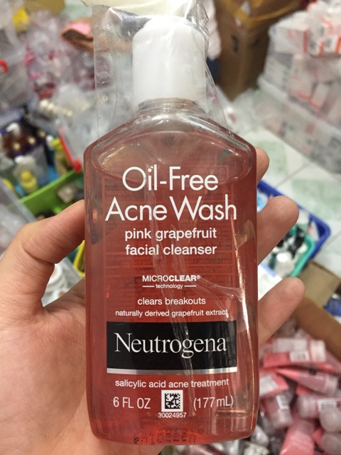 Sữa rửa mặt Neutrogena Oil Free Acne Wash hồng