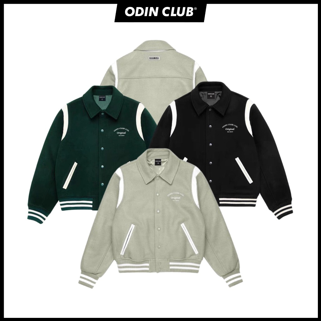 Áo khoác Varsity Box Odin Club, Áo khoác thân dạ - phối da, Local Brand ODIN CLUB