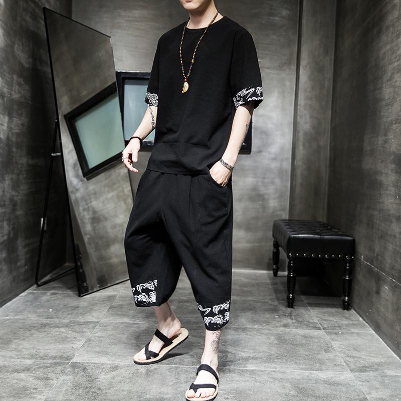 set đồ bộ dài tay phong cách trung hoa trẻ trung năng động dành cho nam