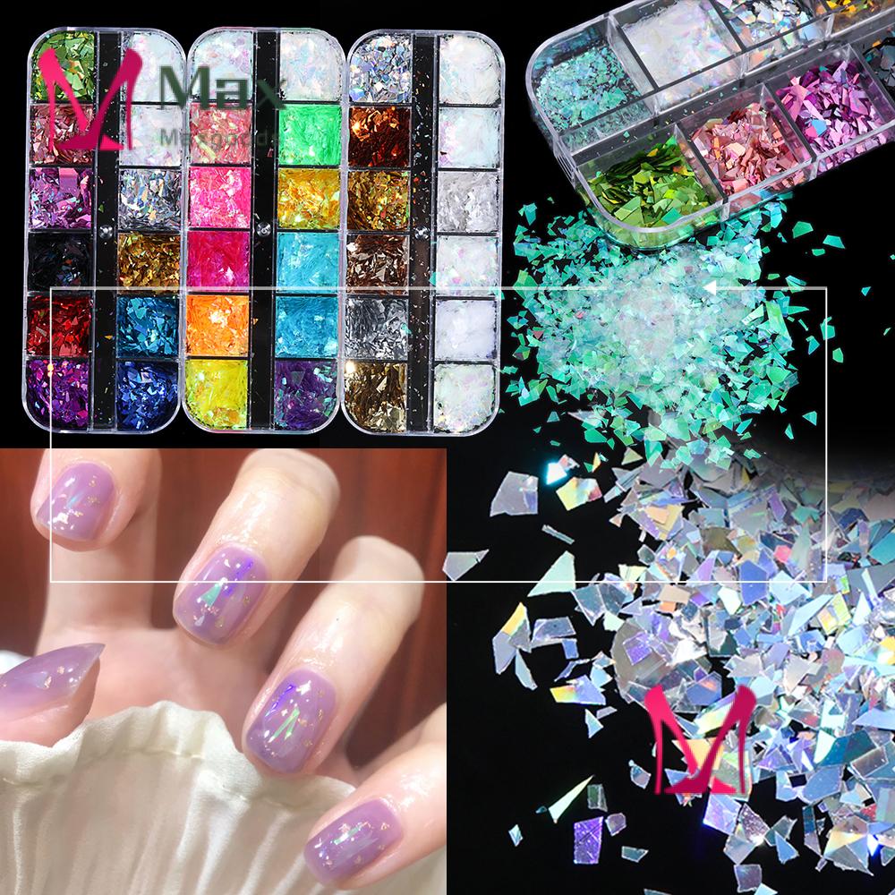 Hộp 12 Ngăn Đựng Chi Tiết Trang Trí Móng Tay Nghệ Thuật