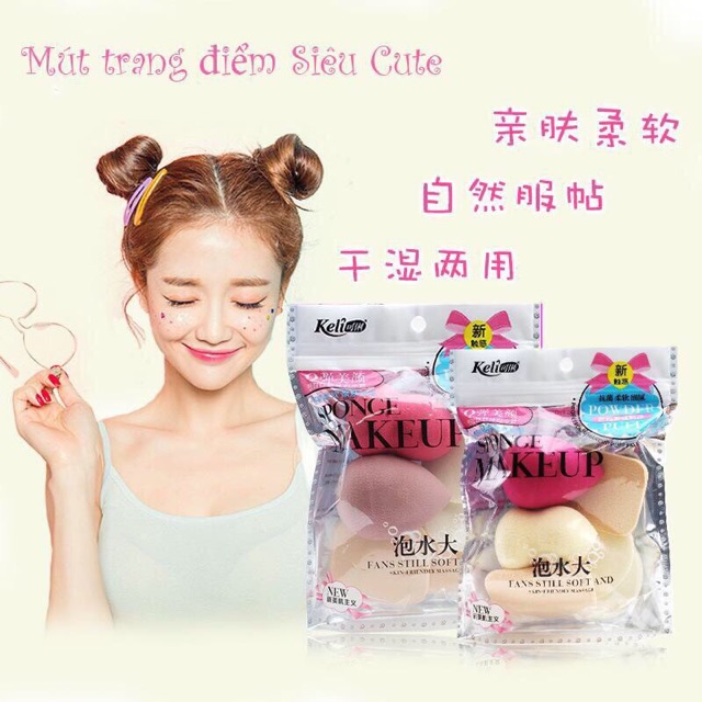 Set mút trang điểm keli