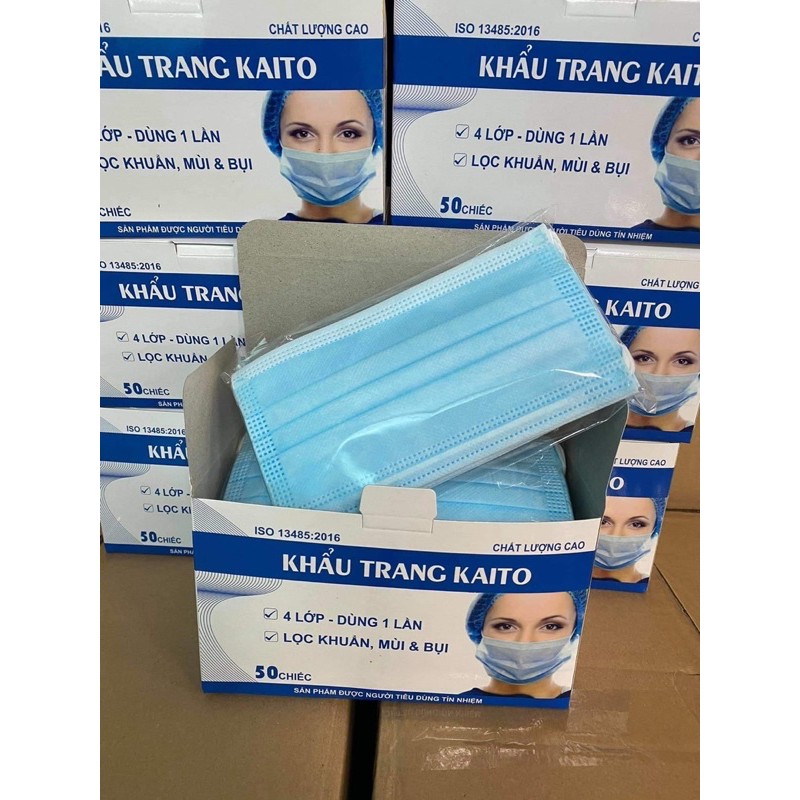 Hộp 50c khẩu trang 4 lớp cho người lớn, trẻ em - Khẩu trang y tế người lớn, trẻ em Kaito | BigBuy360 - bigbuy360.vn
