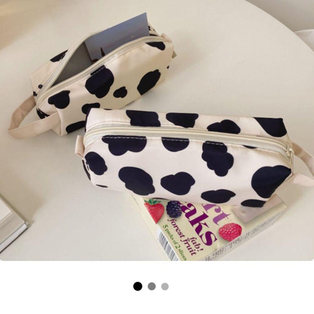 LAKAMIER Túi Đựng Bút In Họa Tiết Bò Sữa Đơn Giản Xinh Xắn