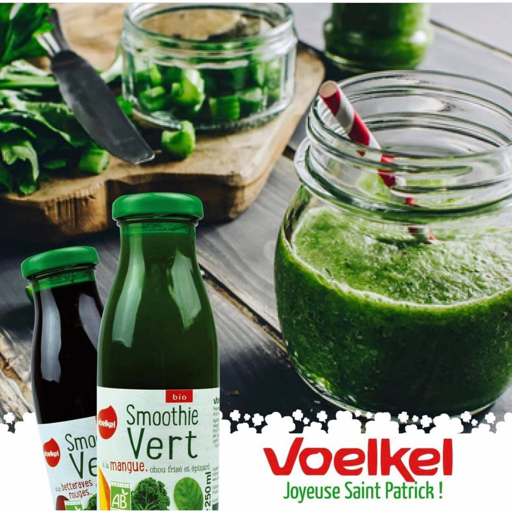 Sinh tố xoài cải xoăn hữu cơ Voelkel Smoothie Mango &amp; Kale 250ml