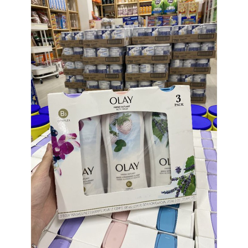 Set 3 chai SỮA TẮM OLAY FRESH OUTLAST 700ml