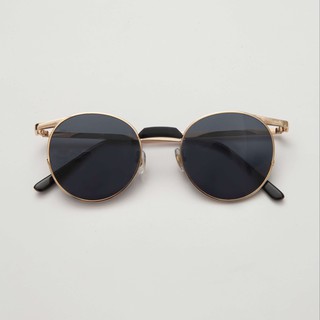 Kính râm mắt tròn viền vàng gọng vàng