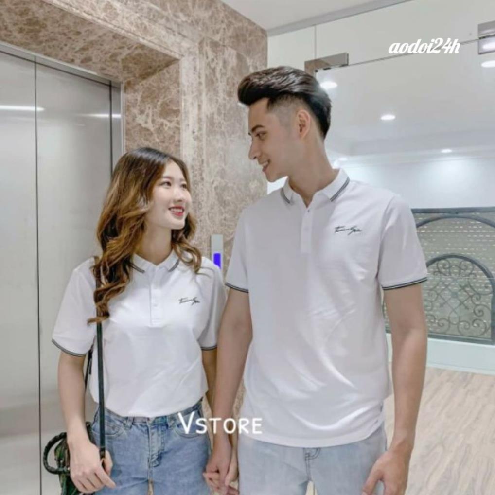 Áo Đôi Polo 🌻 Freeship 🌻 áo đôi cổ đức nam nữ phong cách 💯