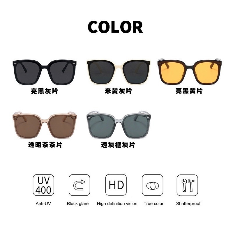 (KIQI-FASHION) COD Kính Mát Gọng Vuông Chống Tia Uv400 Phong Cách Cổ Điển Thời Trang Cho Nam Và Nữ