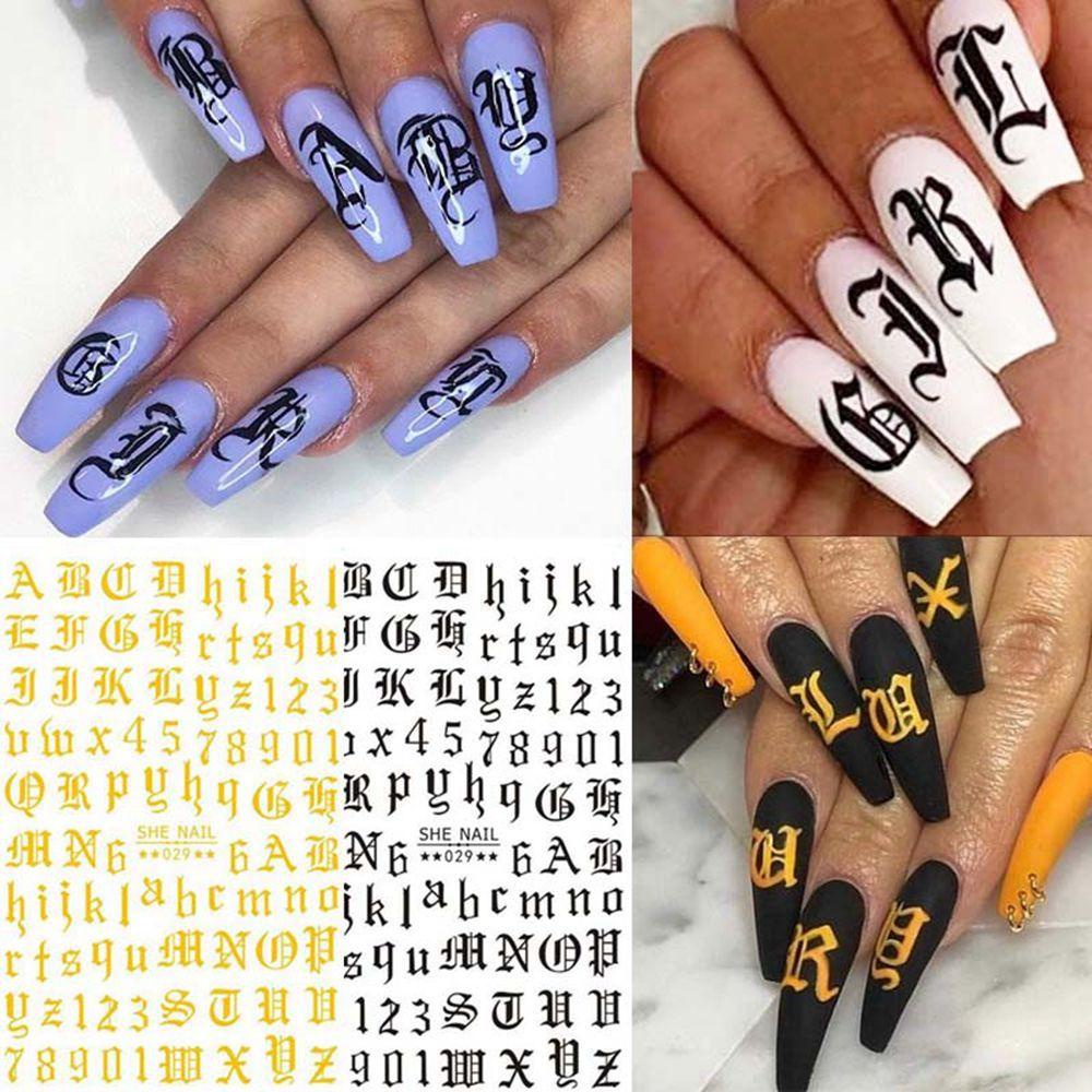 Sticker Dán Móng Nghệ Thuật Màu Đen Thời Trang Dành Cho Nữ|Hộp Phụ Kiện Trang Trí Móng 3D