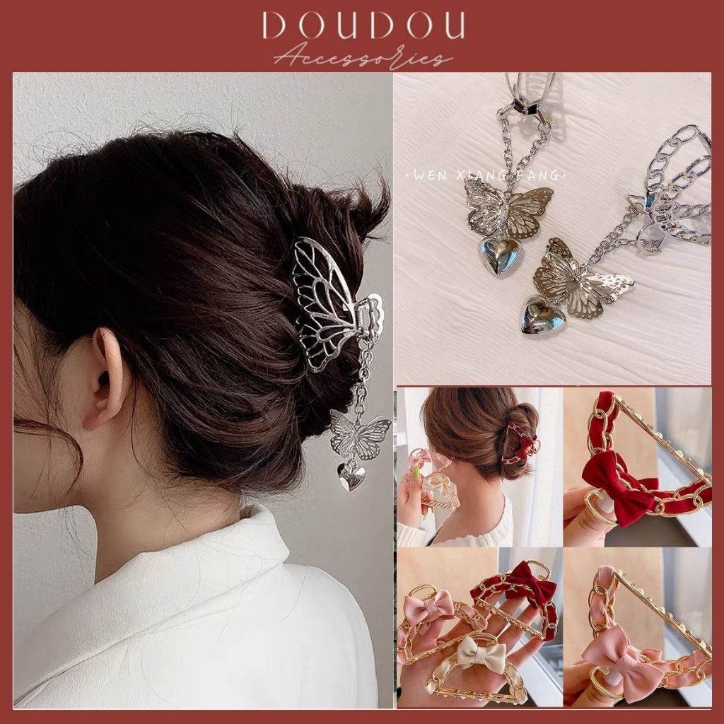 (XẢ KHO THANH LÝ) Phụ kiện tóc Doudou Cặp tóc Kẹp càng cua charm rơi tiểu thư thần tiên tỷ tỷ xinh xắn đáng yêu ZJ025
