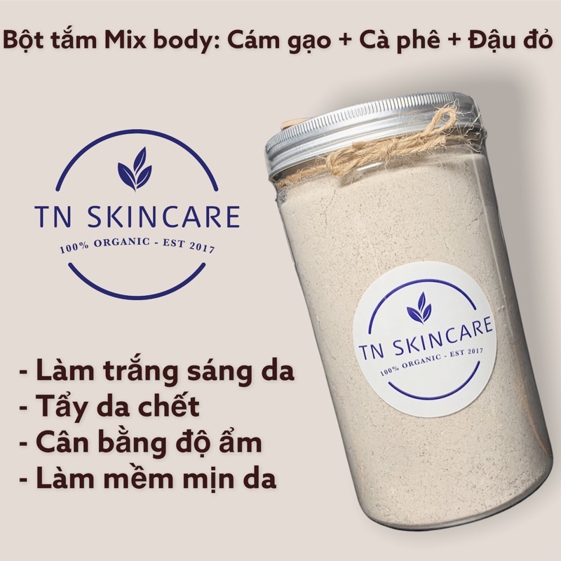 Bột Cám gạo Đậu đỏ Cà phê Nguyên chất 500gr Tắm dưỡng toàn thân 100% Handmade | BigBuy360 - bigbuy360.vn