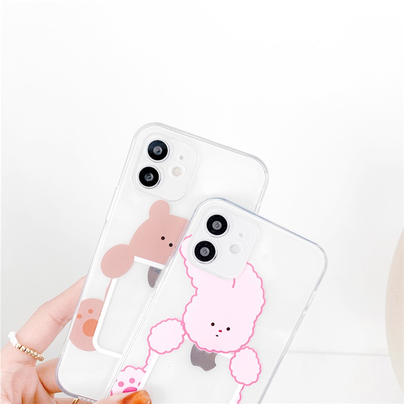 Ốp lưng iphone Gấu thỏ viền trong chống ố 5/5s/6/6plus/6s/6splus/7/7plus/8/8plus/x/xr/xs/11/12/pro/max/plus/promax/mini | BigBuy360 - bigbuy360.vn