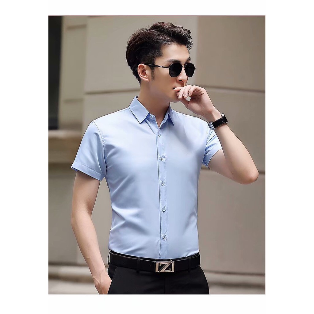 [Mã FAMAYWA2 giảm 10k đơn từ 50k] Áo Sơ Mi Cộc Tay Cao Cấp Hàn Quốc Không Nhăn SMC | BigBuy360 - bigbuy360.vn