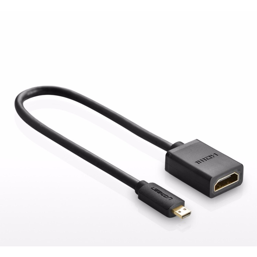 Cáp chuyển đổi micro HDMI đực sang HDMI cái dài 20cm UGREEN 20134 (màu đen) .