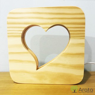 Đèn ngủ Led khung gỗ Heart FREESHIP