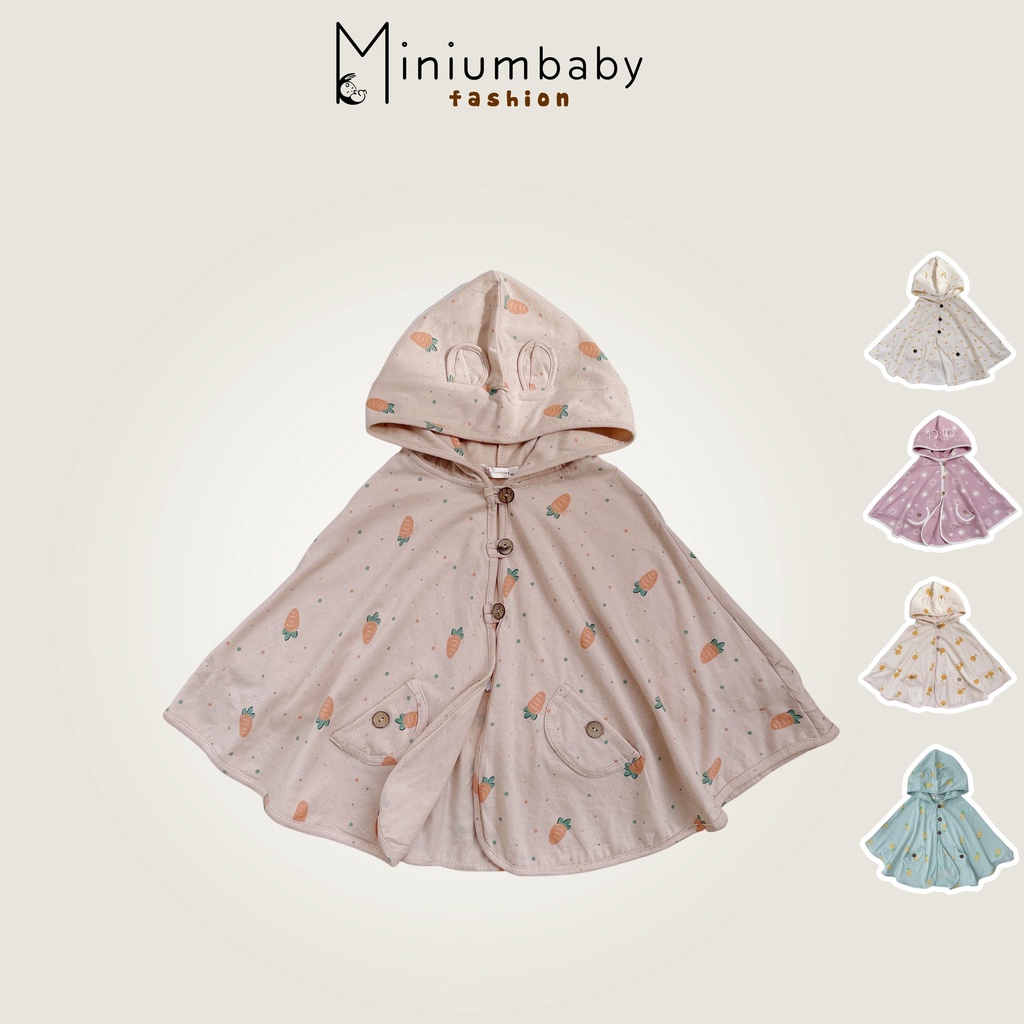 Áo choàng chống nắng Miniumbaby giữ ấm kiểu cánh dơi cho bé trai, bé gái từ 0-6 tuổi-ACCD